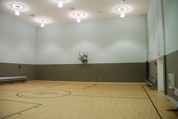 2,800 square foot indoor basketball court
